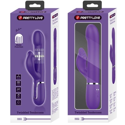 PRETTY LOVE - ZALIN VIBRADOR DE COELHO PÉROLAS 4 EM 1 ROXO - D-240557 - Dona Pimenta