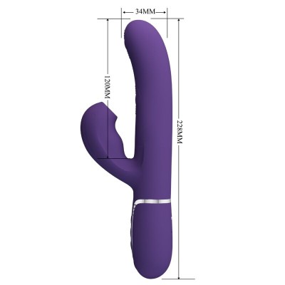 PRETTY LOVE - VIBRADOR PERLITA G-SPOT 3 EM 1 MULTIFUNO ROXO - D-240558 - Dona Pimenta