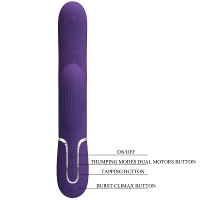 PRETTY LOVE - VIBRADOR PERLITA G-SPOT 3 EM 1 MULTIFUNO ROXO - D-240558 - Dona Pimenta