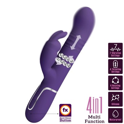 PRETTY LOVE - COALE VIBRADOR  COELHO 4 EM 1 ROXO - D-240559 - Dona Pimenta