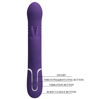 PRETTY LOVE - COALE VIBRADOR  COELHO 4 EM 1 ROXO - D-240559 - Dona Pimenta