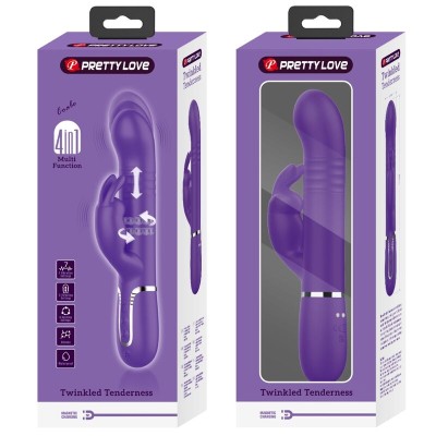 PRETTY LOVE - COALE VIBRADOR  COELHO 4 EM 1 ROXO - D-240559 - Dona Pimenta