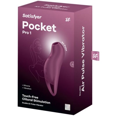 SATISFYER - ESTIMULADOR DE CLITÓRIS POCKET PRO 1 GARNET - D-239973 - Dona Pimenta