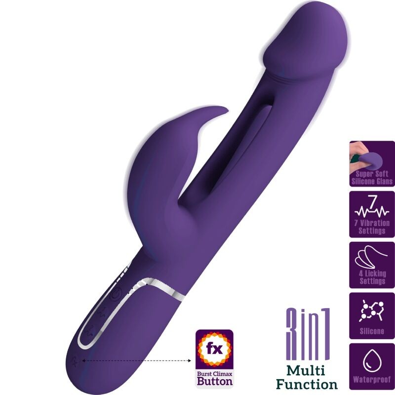 PRETTY LOVE - VIBRADOR COELHO DEJON 3 EM 1 MULTIFUNO AQUA VERDE - D-240556 - Dona Pimenta