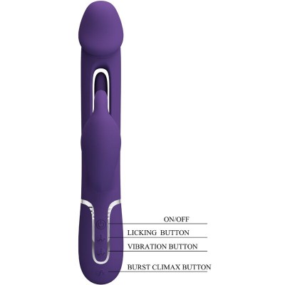 PRETTY LOVE - VIBRADOR COELHO DEJON 3 EM 1 MULTIFUNO AQUA VERDE - D-240556 - Dona Pimenta