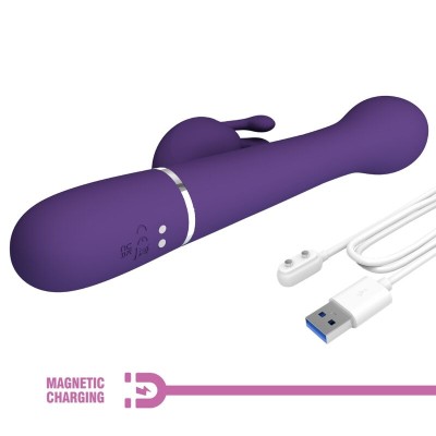 PRETTY LOVE - VIBRADOR COELHO DEJON 3 EM 1 MULTIFUNO ROXO - D-240560 - Dona Pimenta