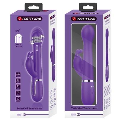 PRETTY LOVE - VIBRADOR COELHO DEJON 3 EM 1 MULTIFUNO ROXO - D-240560 - Dona Pimenta