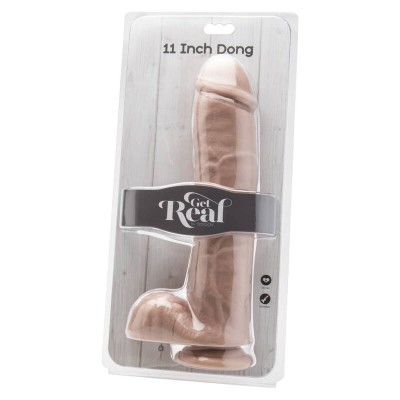 GET REAL - DILDO 28 CM COM BOLAS PELE - D-234573 - Dona Pimenta