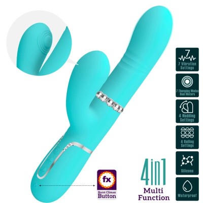 PRETTY LOVE - VIBRADOR MULTIFUNÇÃO G-SPOT AQUA VERDE - D-238291 - Dona Pimenta