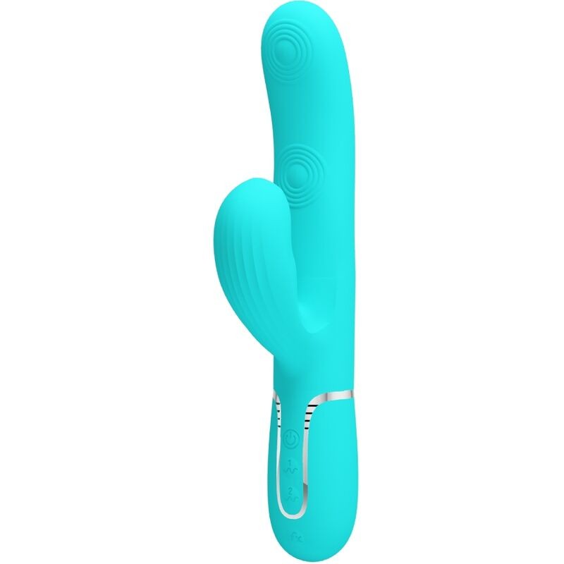 PRETTY LOVE - PERLITA MULTIFUNO 3 EM 1 VIBRADOR G-SPOT AQUA VERDE - D-238775 - Dona Pimenta