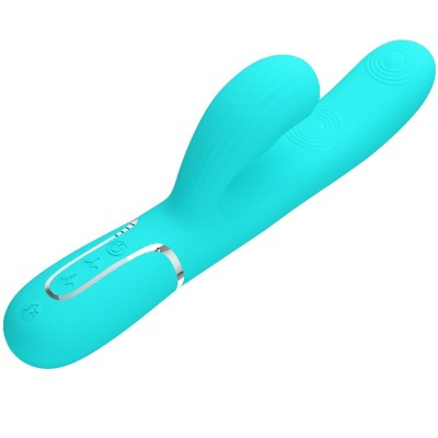 PRETTY LOVE - PERLITA MULTIFUNO 3 EM 1 VIBRADOR G-SPOT AQUA VERDE - D-238775 - Dona Pimenta