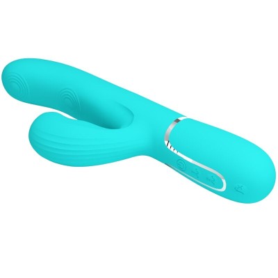 PRETTY LOVE - PERLITA MULTIFUNO 3 EM 1 VIBRADOR G-SPOT AQUA VERDE - D-238775 - Dona Pimenta