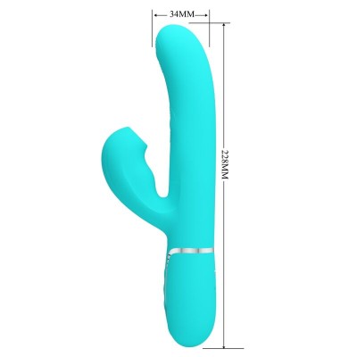 PRETTY LOVE - PERLITA MULTIFUNO 3 EM 1 VIBRADOR G-SPOT AQUA VERDE - D-238775 - Dona Pimenta