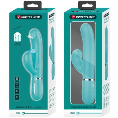 PRETTY LOVE - PERLITA MULTIFUNO 3 EM 1 VIBRADOR G-SPOT AQUA VERDE - D-238775 - Dona Pimenta