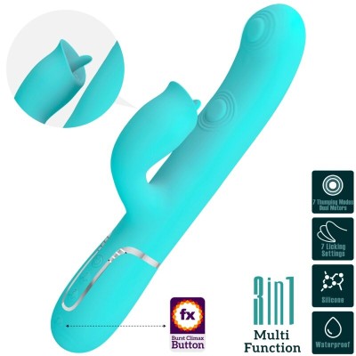 BONITO AMOR - VIBRADOR DE COELHO COM LAMBIDA AQUA VERDE - D-238295 - Dona Pimenta