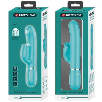 BONITO AMOR - VIBRADOR DE COELHO COM LAMBIDA AQUA VERDE - D-238295 - Dona Pimenta