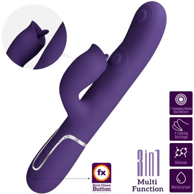 BONITO AMOR - VIBRADOR DE COELHO COM LAMBIDA ROXO - D-238296 - Dona Pimenta