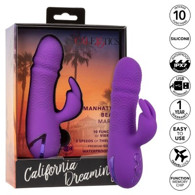 CALEXOTICS - MANHATTAN BEACH MARVEL VIBRADOR COELHO ROXO POR CALIFORNIA DREAMING - D-239981 - Dona Pimenta