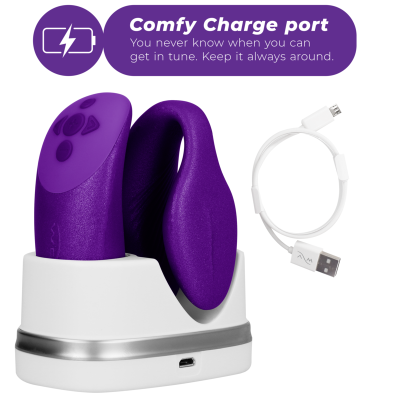 VIBRADOR WE VIBE CHORUS CASAIS COM SQUEEZE CONTROL - ROXO - D-223286 - Dona Pimenta