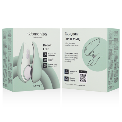 WOMANIZER - LIBERTY 2 ESTIMULADOR DE CLITORIS & SUCKER VERDE CLARO - D-238117 - Dona Pimenta