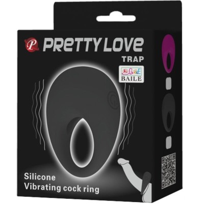 ANILLO VIBRADOR TRAP DE PRETTY LOVE - NEGRO - D-210494 - Dona Pimenta