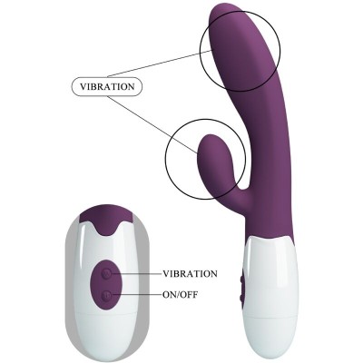 PRETTY LOVE - ALVIS VIBRADOR COELHO E PONTO G ROXO - D-239769 - Dona Pimenta