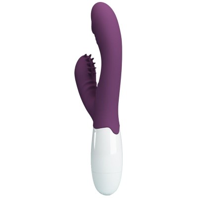 PRETTY LOVE - ANDRE VIBRADOR COELHO E ESTIMULADOR DE PONTO G ROXO - D-239770 - Dona Pimenta