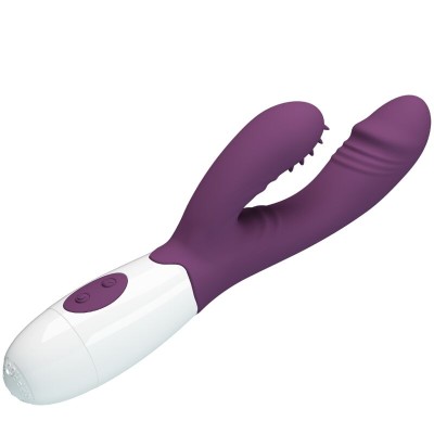 PRETTY LOVE - ANDRE VIBRADOR COELHO E ESTIMULADOR DE PONTO G ROXO - D-239770 - Dona Pimenta