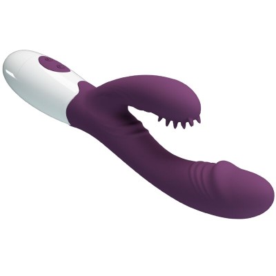 PRETTY LOVE - ANDRE VIBRADOR COELHO E ESTIMULADOR DE PONTO G ROXO - D-239770 - Dona Pimenta