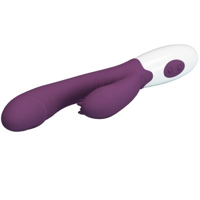 PRETTY LOVE - ANDRE VIBRADOR COELHO E ESTIMULADOR DE PONTO G ROXO - D-239770 - Dona Pimenta