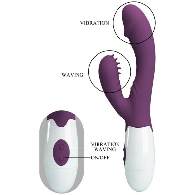 PRETTY LOVE - ANDRE VIBRADOR COELHO E ESTIMULADOR DE PONTO G ROXO - D-239770 - Dona Pimenta