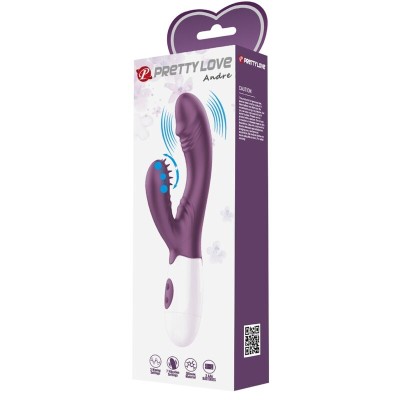 PRETTY LOVE - ANDRE VIBRADOR COELHO E ESTIMULADOR DE PONTO G ROXO - D-239770 - Dona Pimenta