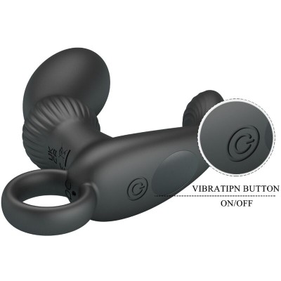 PRETTY LOVE - CAYLA MASSAGEADOR VIBRADOR ANAL PRETO - D-239749 - Dona Pimenta