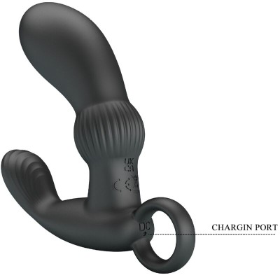 PRETTY LOVE - CAYLA MASSAGEADOR VIBRADOR ANAL PRETO - D-239749 - Dona Pimenta