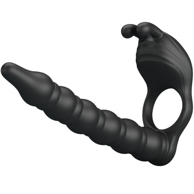 PRETTY LOVE - BLACKNEY ANÉIS PARA PÊNIS COM PLUG VIBRADOR - D-239754 - Dona Pimenta