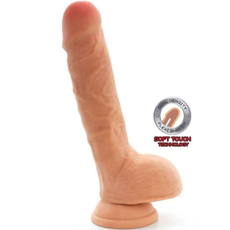 GET REAL - DILDO DUAL DENSITY 25,5 CM BOLAS PELE - D-234581 - Dona Pimenta