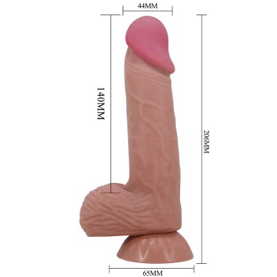 PRETTY LOVE - SÉRIE SLIDING SKIN DILDO REALÍSTICO COM VENTOSA DESLIZANTE DE PELE MARROM 20,6 CM - D-238764 - Dona Pimenta