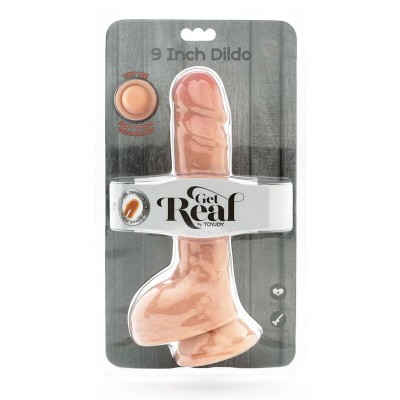 GET REAL - DILDO DUAL DENSITY 25,5 CM BOLAS PELE - D-234581 - Dona Pimenta