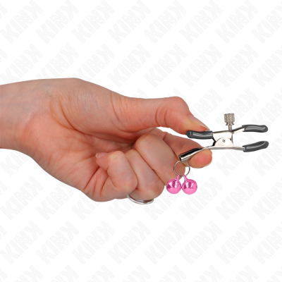 KINK - GRAMPO DE BICO DUPLO SINO ROSA 6 CM - D-240934 - Dona Pimenta