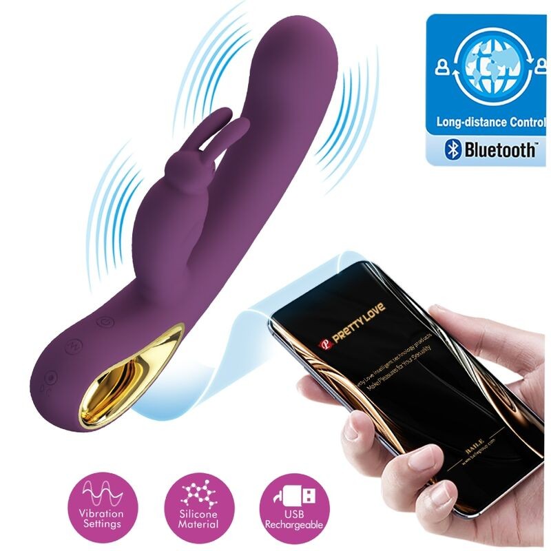 PRETTY LOVE - LIAM VIBRADOR RABBIT E ESTIMULADOR DO PONTO G ROXO - D-240539 - Dona Pimenta