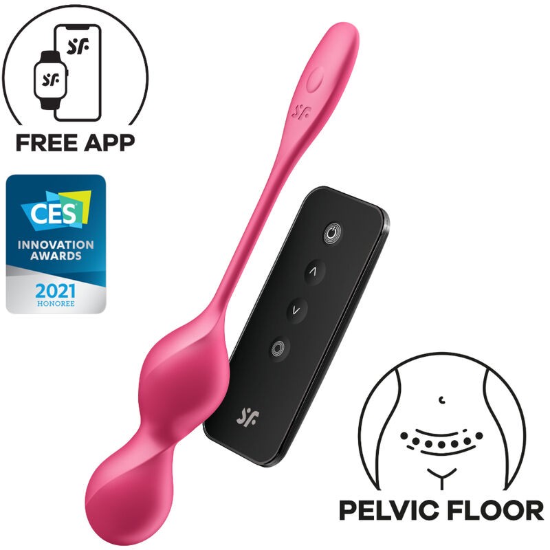 SATISFYER - LOVE BIRDS 2 BOLAS DE KEGEL VIBRANTES + APLICATIVO GRATUITO - D-239837 - Dona Pimenta