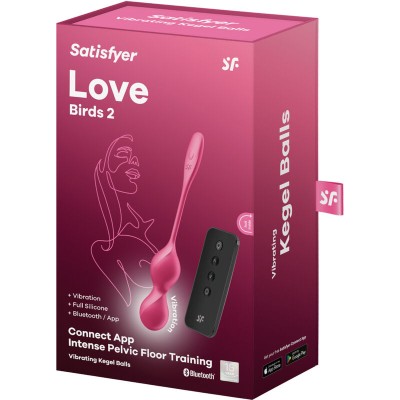 SATISFYER - LOVE BIRDS 2 BOLAS DE KEGEL VIBRANTES + APLICATIVO GRATUITO - D-239837 - Dona Pimenta