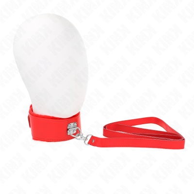 KINK - COLAR COM TRELA 116 CM COM PREGOS PRATA MODELO 4 VERMELHO AJUSTÃVEL 40-48 CM X 6 CM - D-240781 - Dona Pimenta