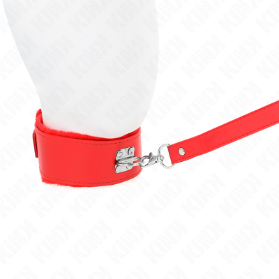 KINK - COLAR COM TRELA 116 CM COM PREGOS PRATA MODELO 4 VERMELHO AJUSTÃVEL 40-48 CM X 6 CM - D-240781 - Dona Pimenta