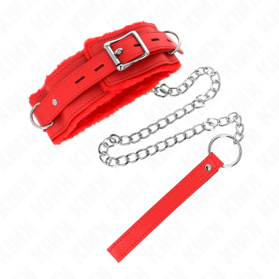 KINK - COLAR COM TRELA 65 CM COM RESTRIÃÃES VERMELHO 36-42 CM X 5,5 CM - D-240785 - Dona Pimenta