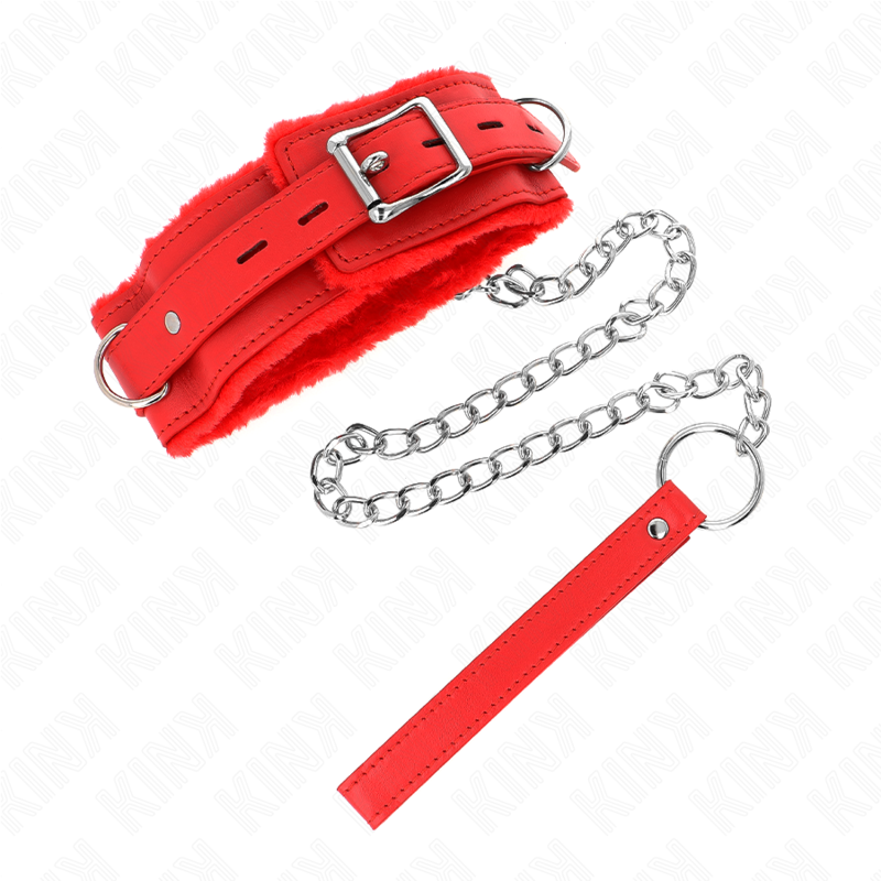 KINK - COLAR COM TRELA 65 CM COM RESTRIÃÃES VERMELHO 36-42 CM X 5,5 CM - D-240785 - Dona Pimenta