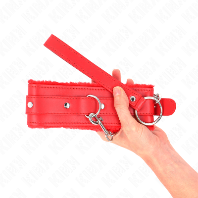 KINK - COLAR COM TRELA 65 CM COM RESTRIÃÃES VERMELHO 36-42 CM X 5,5 CM - D-240785 - Dona Pimenta