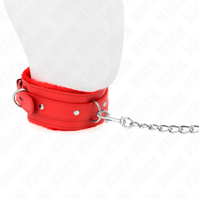 KINK - COLAR COM TRELA 65 CM COM RESTRIÃÃES VERMELHO 36-42 CM X 5,5 CM - D-240785 - Dona Pimenta