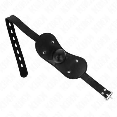 KINK - MÃSCARA BOCA BALL GAG COM FECHADURA AJUSTÃVEL 42-60 CM - D-240826 - Dona Pimenta