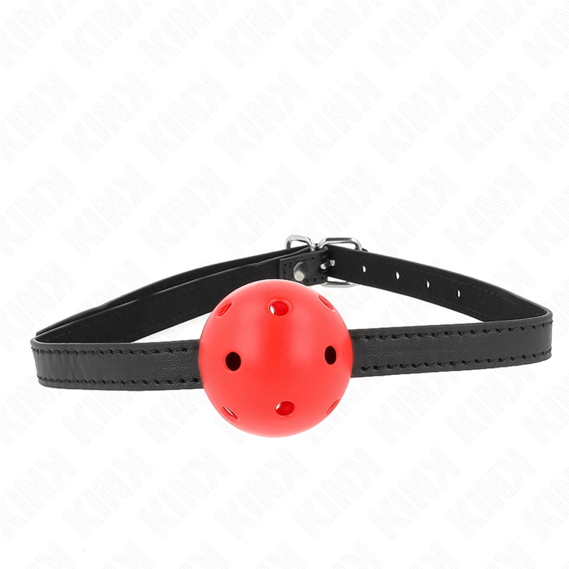 KINK - SIMPLICITY VERMELHO RESPIRÃVEL 4,5 CM BOLA MORDAÃA 62 x 1,5 CM - D-240848 - Dona Pimenta